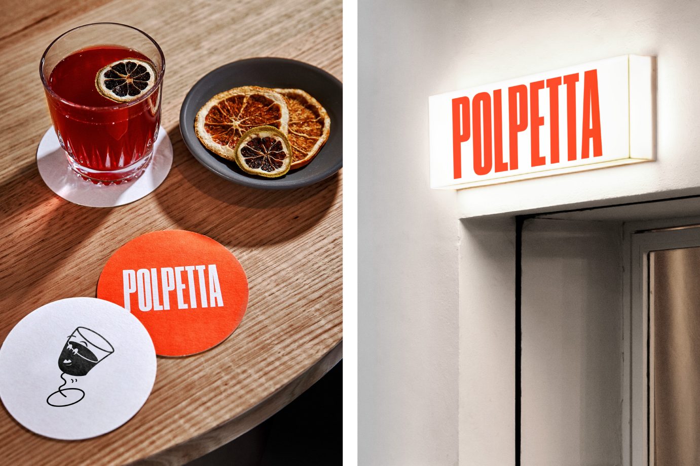 Polpetta Restaurant branding, brand identity, logo design, graphic design, Hospitality branding, Toben