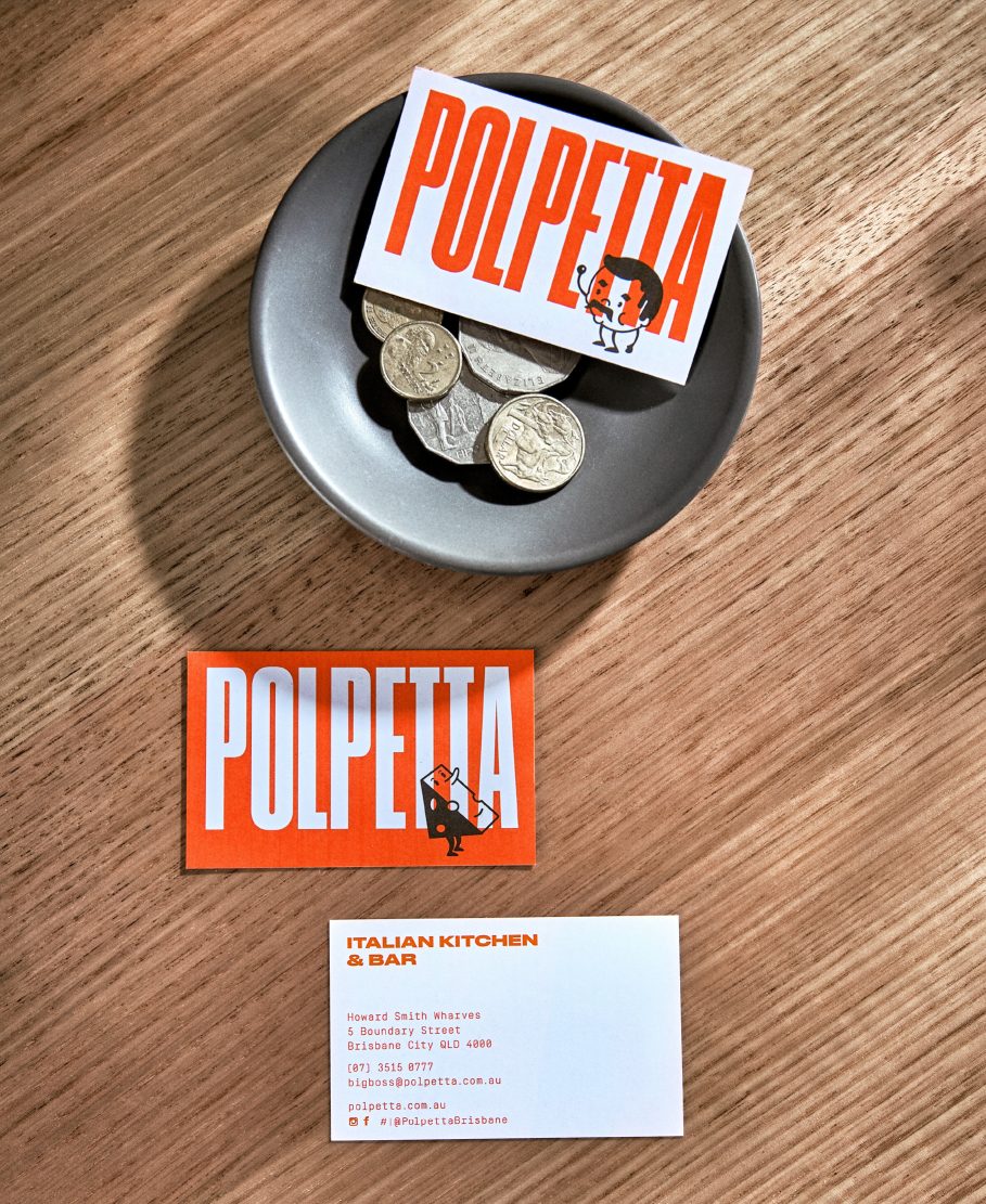 Polpetta Restaurant branding, brand identity, logo design, graphic design, Hospitality branding, Toben